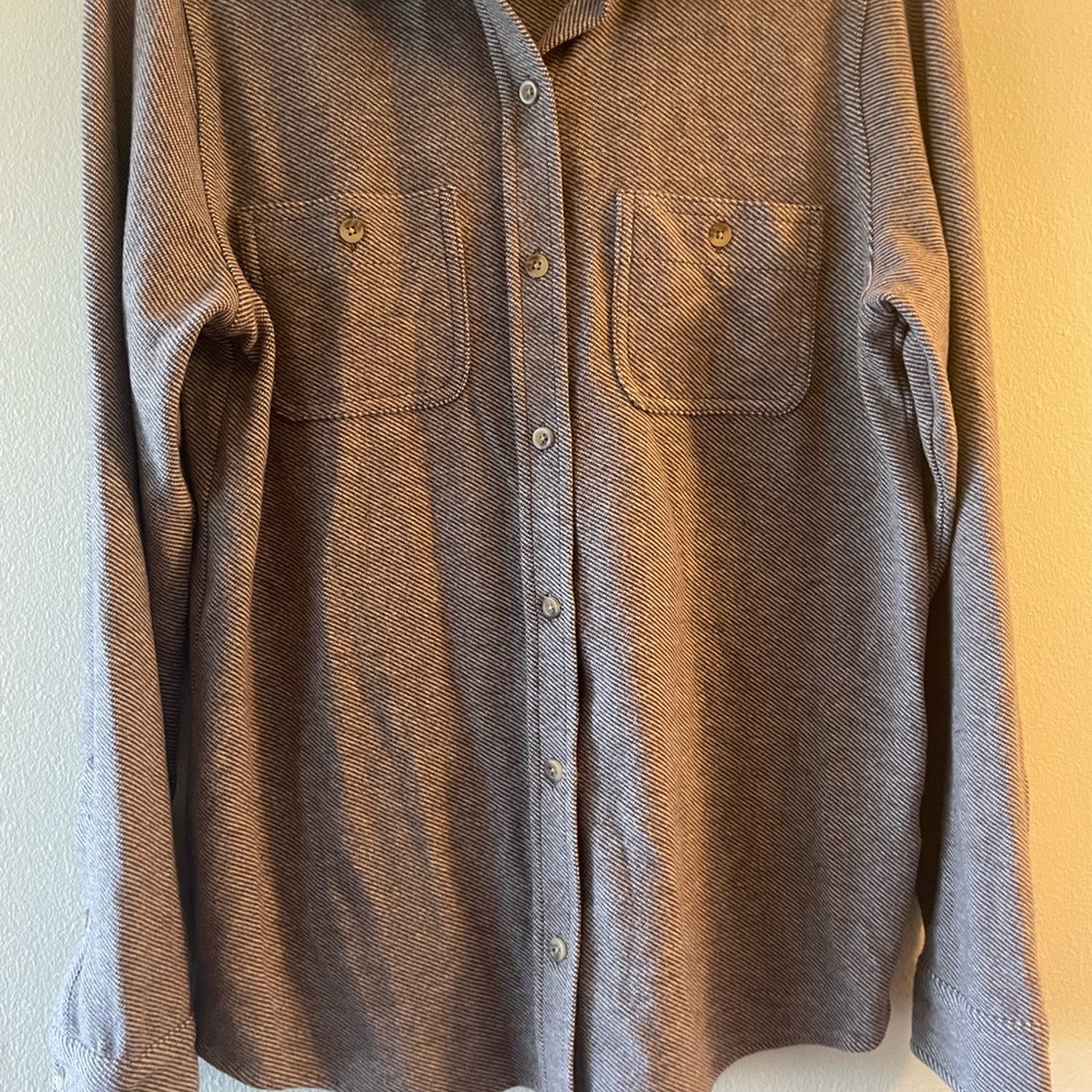 Matty M Gray Casual Button Down Shirt Relaxed Fit